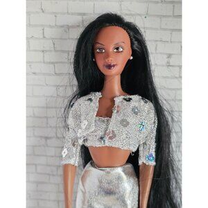 Vintage Integrity Toys Janay Long Black Hair Silver Outfit AA Fashion Doll Rare